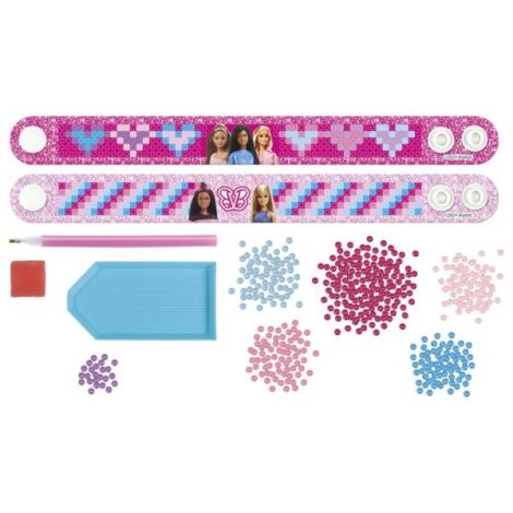 Set creativ DIY, Creeaza bratari cu tehnica diamond painting, Barbie - poza 3