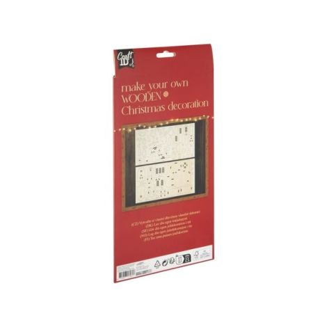 Set creativ DIY, decoratiune din lemn Craciun, Mos Craciun cu sanie - poza 2
