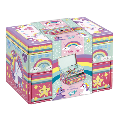 Set creativ DIY Decoreaza propria cutie de bijuterii cu unicorni - poza 1