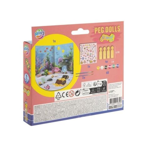 Set creativ DIY,Figurine din lemn, Peg Dolls, Sirene - poza 2