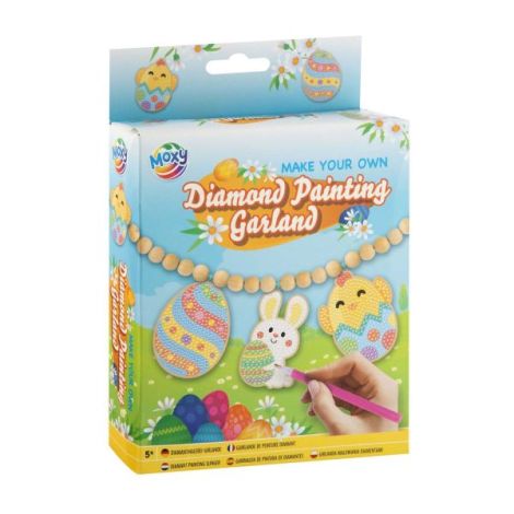 Set creativ DIY, Ghirlanda de Paste, cu tehnica diamond painting - poza 1