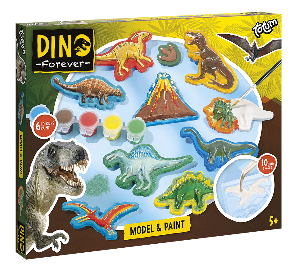 Set creativ DIY Modeleaza si picteaza dinozauri