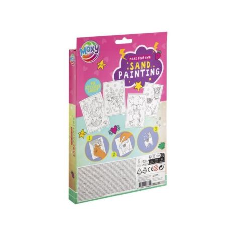 Set creativ DIY Pictura cu nisip si abtibilduri, Animale dragalase - poza 2