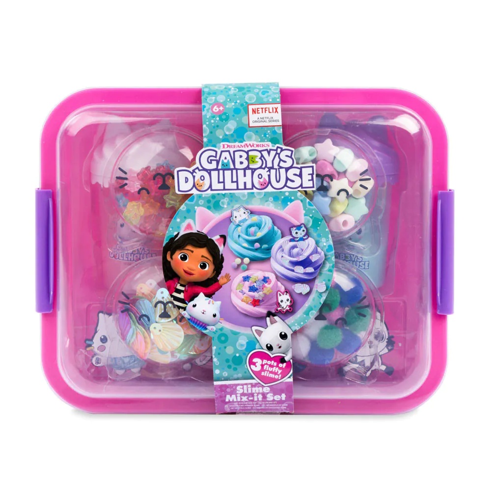 Set creativ Gabbys Dollhouse cu 3 Slime-uri Colorate, 4 Talismane si Confetti - poza 2