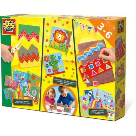 Set creativ - Invat sa tai, sa perforez si sa creez mozaicuri - poza 1