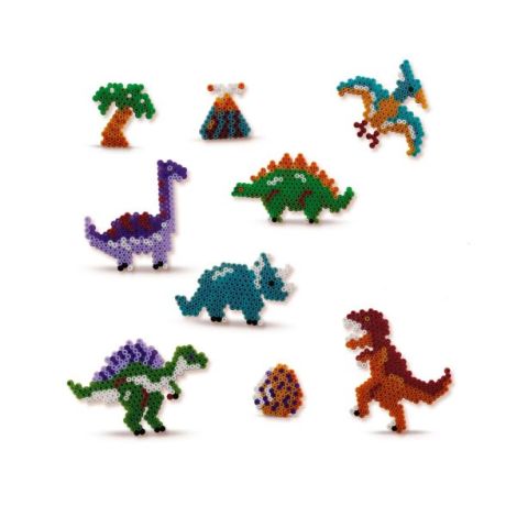Set creativ - Margele de calcat cu Lumea dinozaurilor pentru copii - poza 3