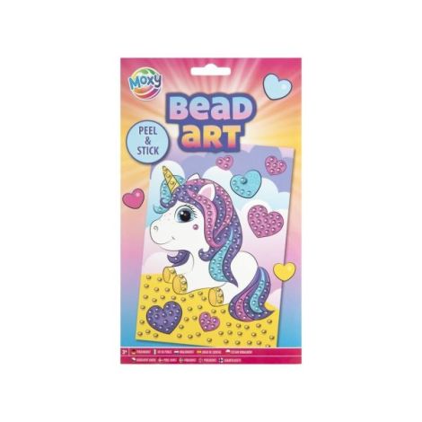 Set creativ, Mozaic cu margele Dezlipeste si lipeste, Bead Art, unicorn, A5 - poza 1