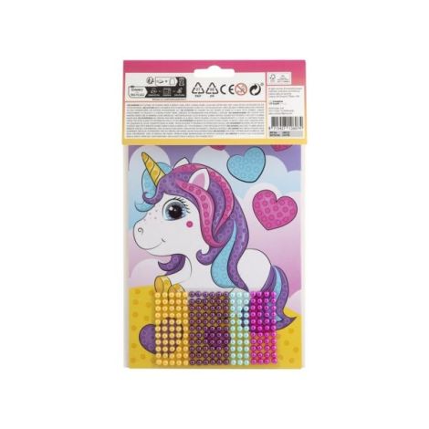 Set creativ, Mozaic cu margele Dezlipeste si lipeste, Bead Art, unicorn, A5 - poza 2