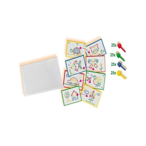 Set creativ mozaic - Tabla de jucarie mozaic cu pini colorati - poza 4