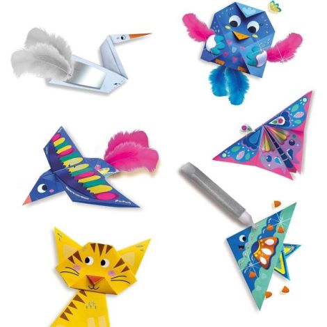 Set creativ - Origami cu pene si sclipici - poza 2