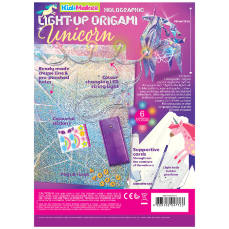 Set creativ - Origami holografic Unicorn cu iluminare - poza 2