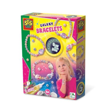 Set creativ pentru copii - - Bratari cu tematica galaxie Glow in the Dark - poza 1