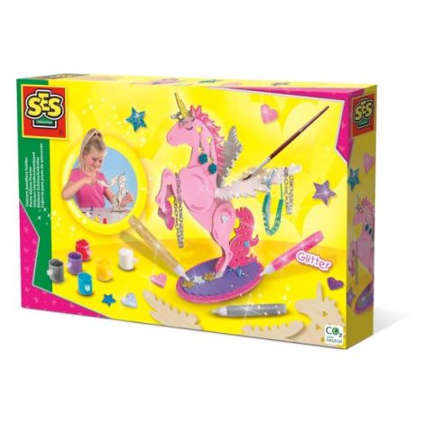 Set creativ pentru copii cu suport de bijuterii cu unicorn si sclipici - poza 1