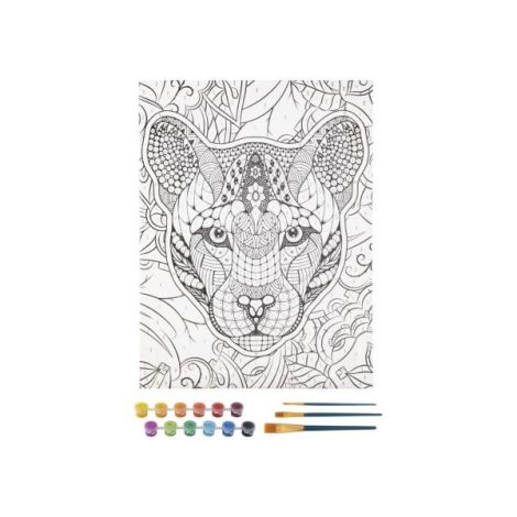 Set creativ, Picteaza pe numere, Canvas Pantera - poza 3