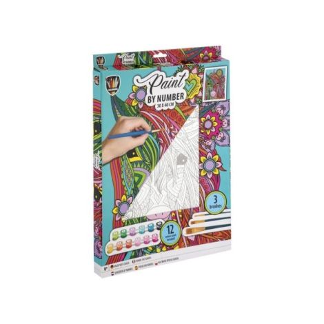 Set creativ, Picteaza pe numere, Canvas Unicorn, Grafix - poza 1