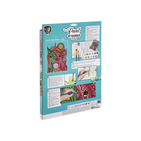 Set creativ, Picteaza pe numere, Canvas Unicorn, Grafix - poza 2