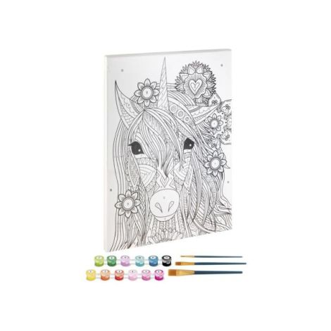 Set creativ, Picteaza pe numere, Canvas Unicorn, Grafix - poza 3