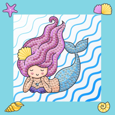 Set creativ pictura cu diamante - Mermaid Dreams - Sirena - poza 2