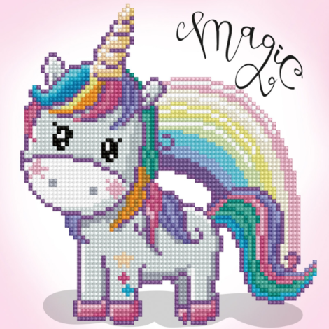 Set creativ pictura cu diamante - Unicorn Curcubeu - poza 2