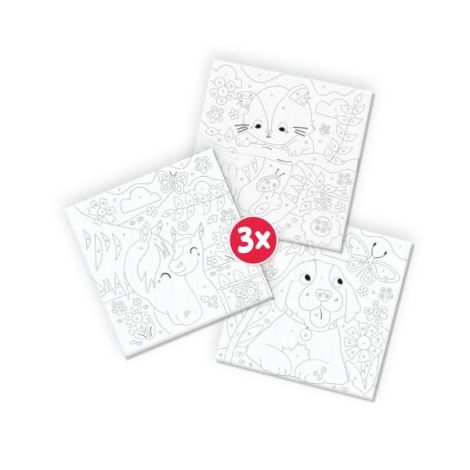 Set creativ - Pictura pe numere Animale de companie (3 panze) - poza 4