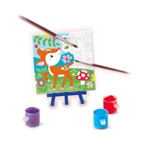 Set creativ - Pictura pe numere Animale din padure (3 panze) - poza 3