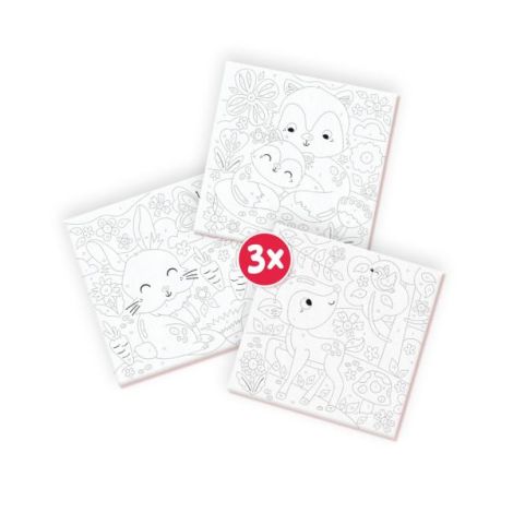 Set creativ - Pictura pe numere Animale din padure (3 panze) - poza 4
