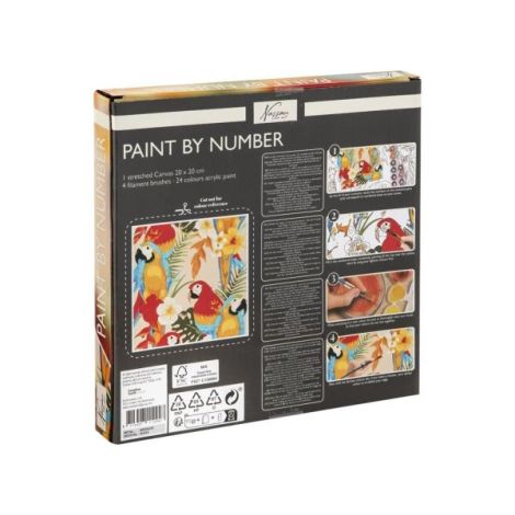Set creativ, Pictura pe numere, canvas, Papagali, Fine Art, Nassau - poza 2