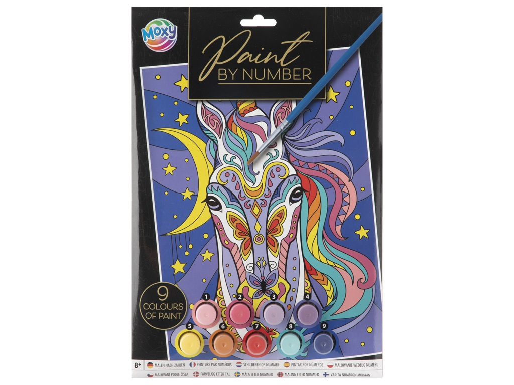 Set creativ Pictura pe numere, carton, A4, unicorn