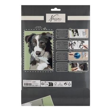 Set creativ, Pictura pe numere cu 9 culori acrilice incluse, model catel, Nassau - poza 2