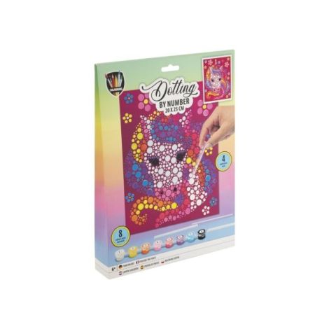 Set creativ Pictura pe numere punct cu punct, Dotting by number, unicorn - poza 1