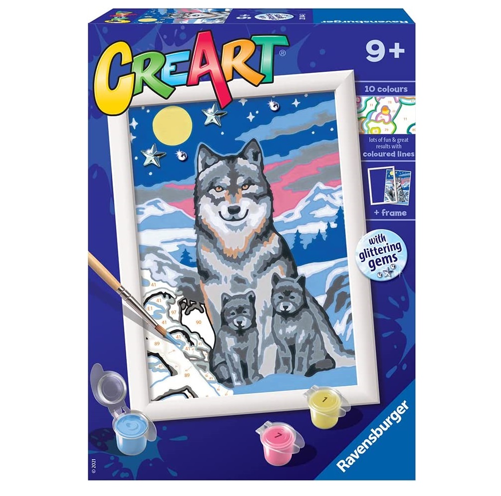 Set creativ pictura pe numere Ravensburger Familie de Lupi - poza 1