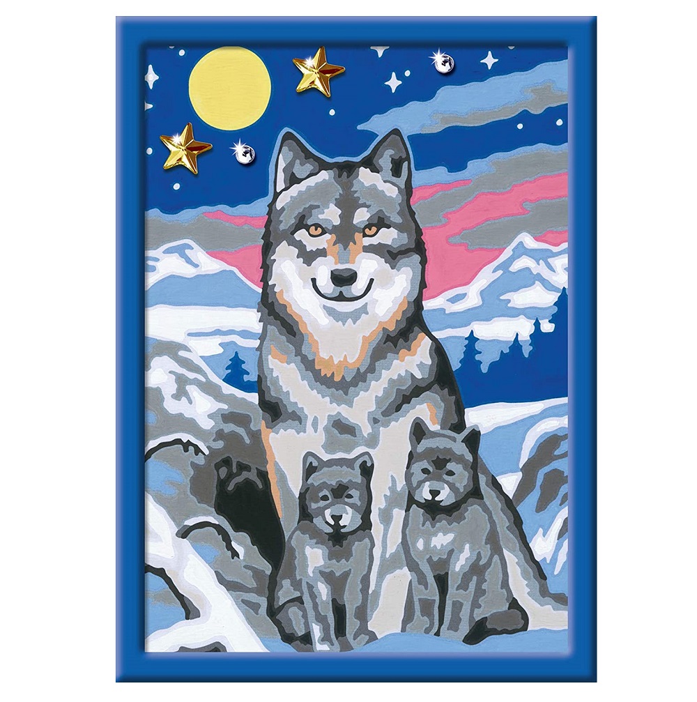 Set creativ pictura pe numere Ravensburger Familie de Lupi - poza 2