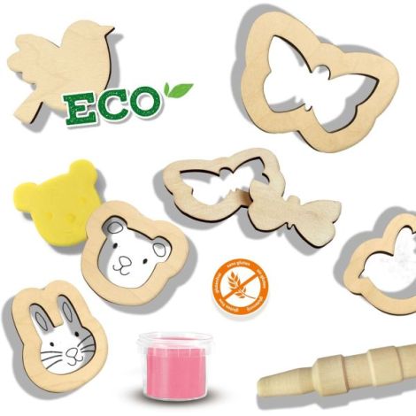 Set creativ - Plastilina eco cu unelte de lemn - poza 3