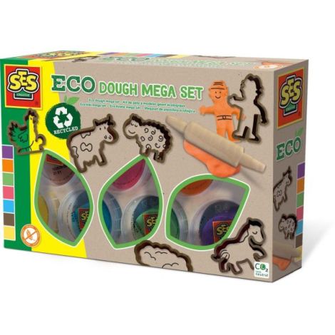 Set creativ - Plastilina eco cu unelte din lemn, set mare - poza 1