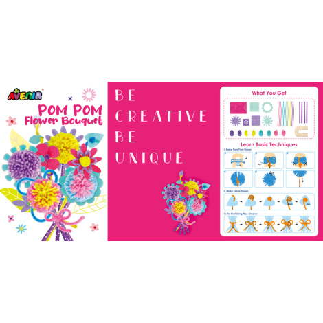 Set creativ Pom Pom - buchet flori - poza 5