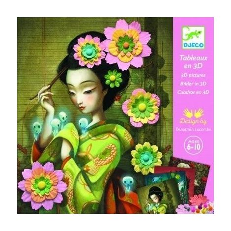 Set creativ Portrete cu flori din hartie, Djeco - poza 2