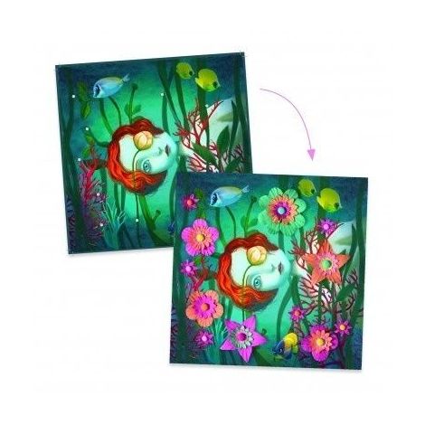 Set creativ Portrete cu flori din hartie, Djeco - poza 3