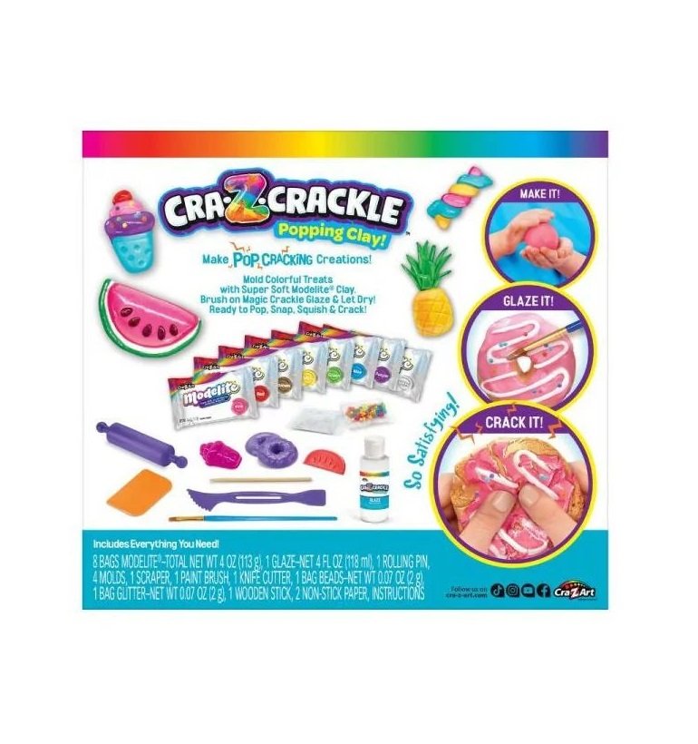 Set creativ produse patiserie din lut CrazArt Cra-Z-Crackle Popping Clay 25074 - poza 3