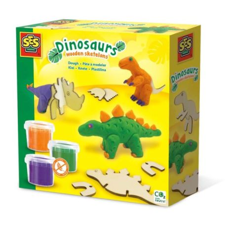 Set creativ - Schelete de dinozauri din lemn si plastilina - poza 1