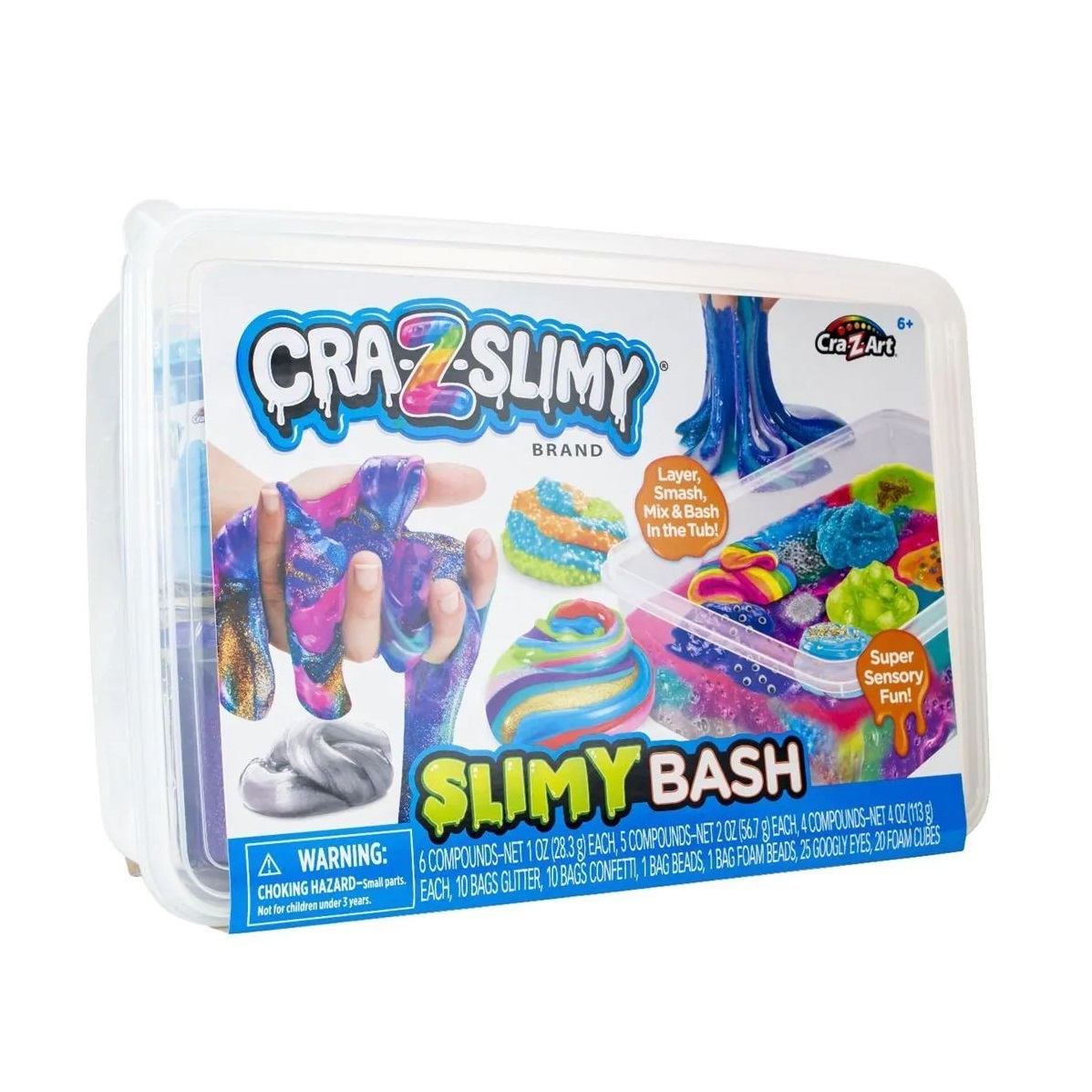 Set creativ Slime in recipient cu capac CrazArt Cra-Z-Slimy Slimy Bash 79558 - poza 2