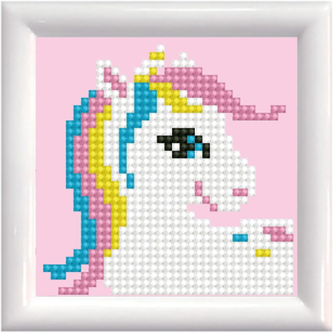 Set creativ tablou cu rama Pretty Uni, pictura cu diamante - unicorn - poza 1