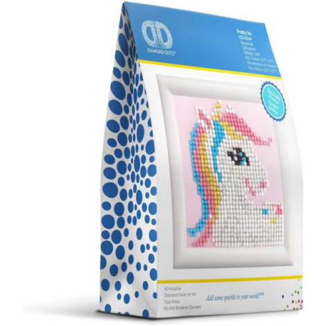 Set creativ tablou cu rama Pretty Uni, pictura cu diamante - unicorn - poza 2