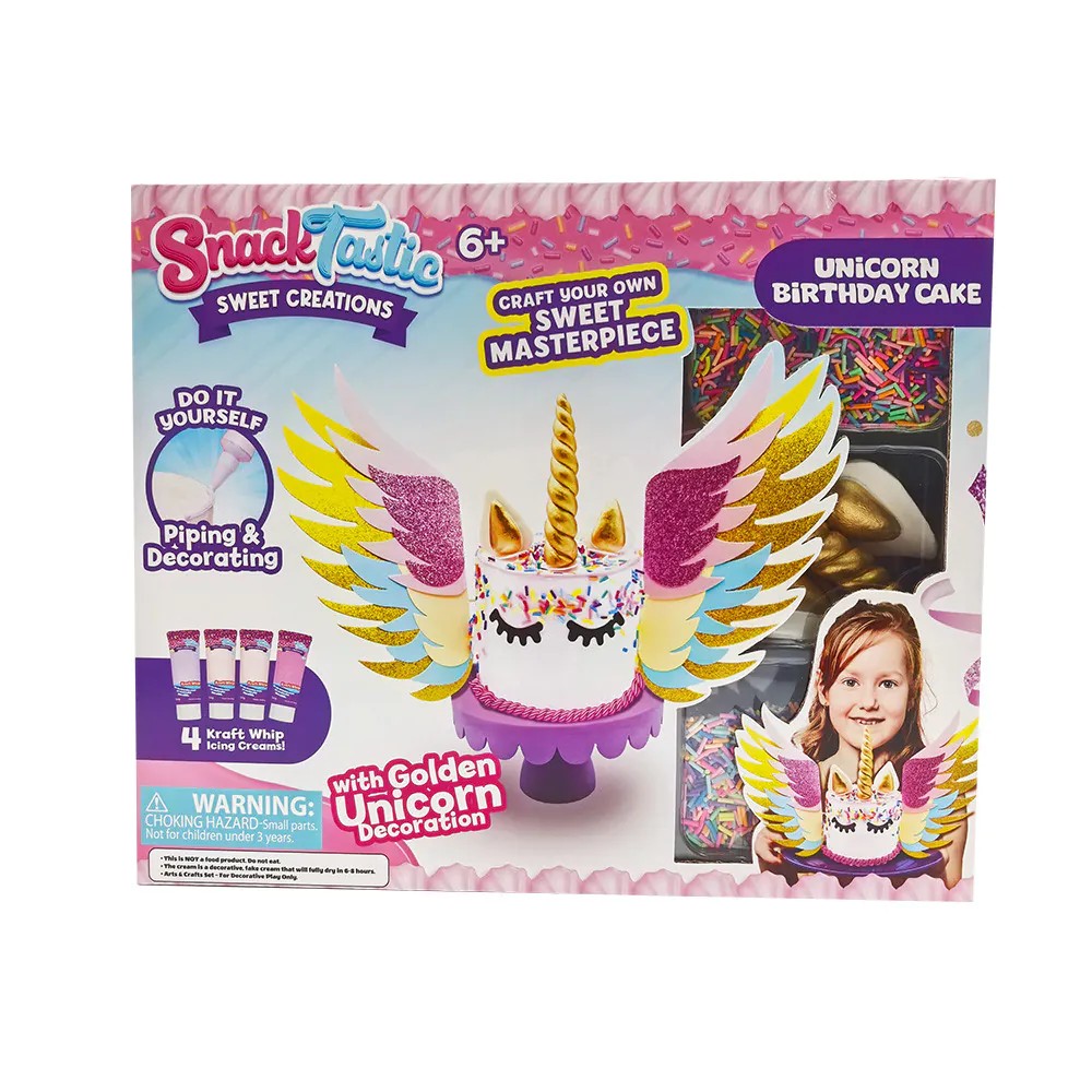 Set Creativ Tort Unicorn Birthday Cake Snack Tastic Joc de Decorare pentru Copii - poza 1