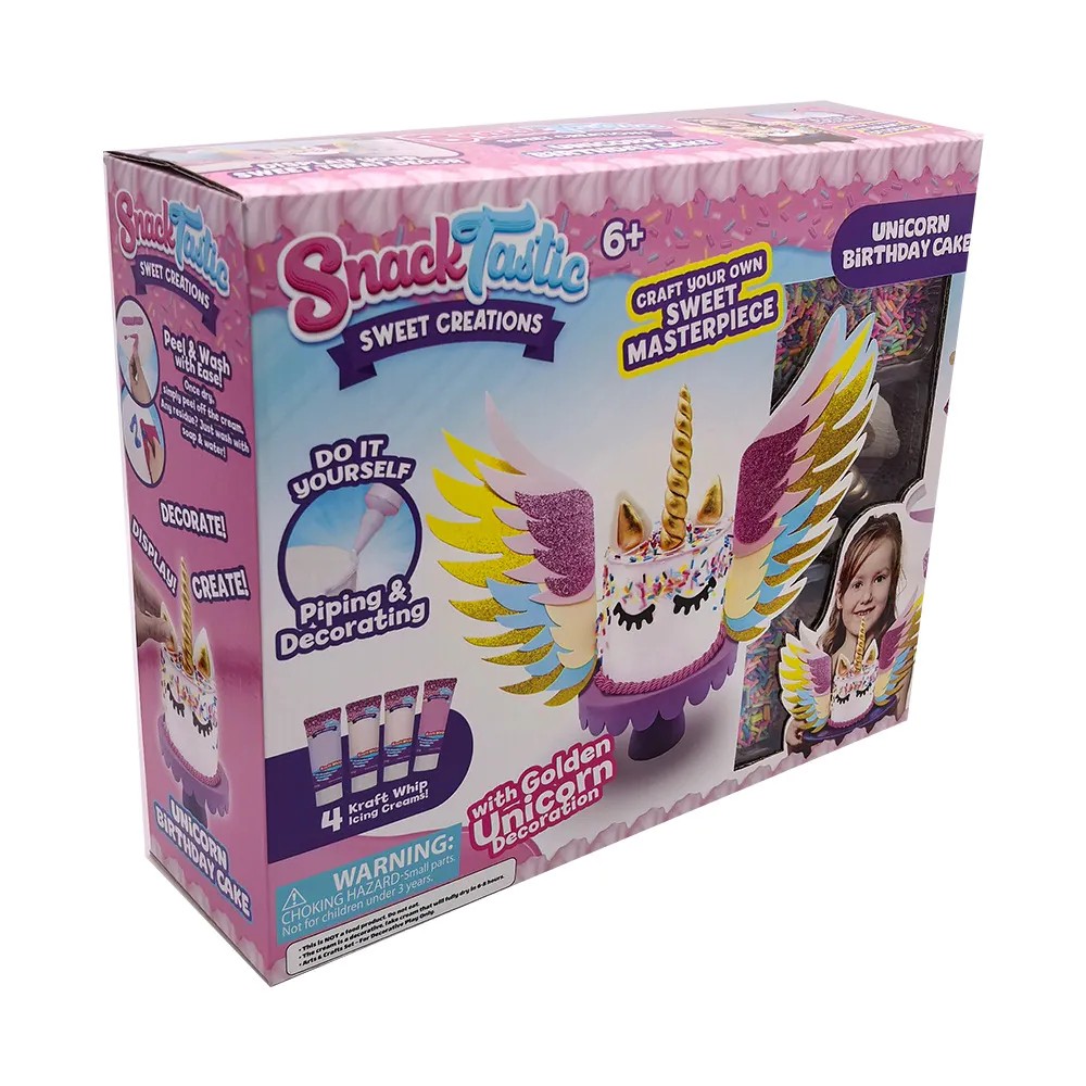 Set Creativ Tort Unicorn Birthday Cake Snack Tastic Joc de Decorare pentru Copii - poza 2