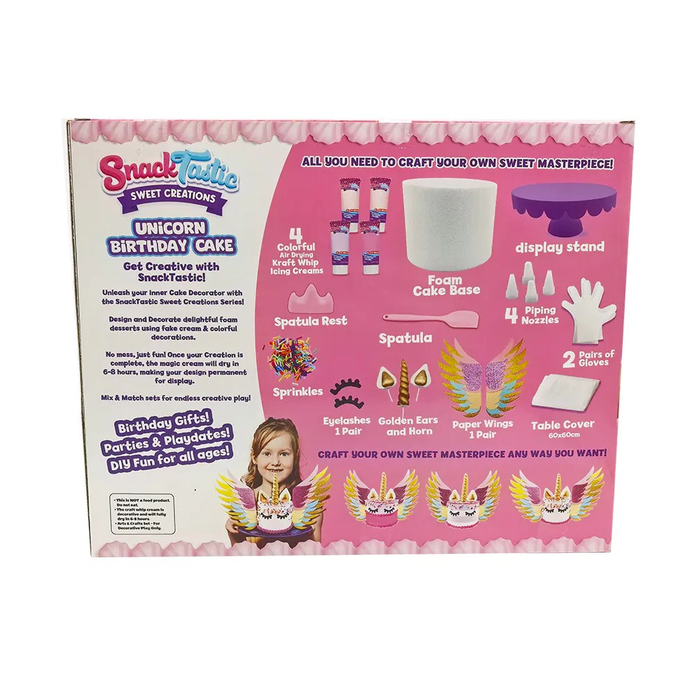 Set Creativ Tort Unicorn Birthday Cake Snack Tastic Joc de Decorare pentru Copii - poza 3