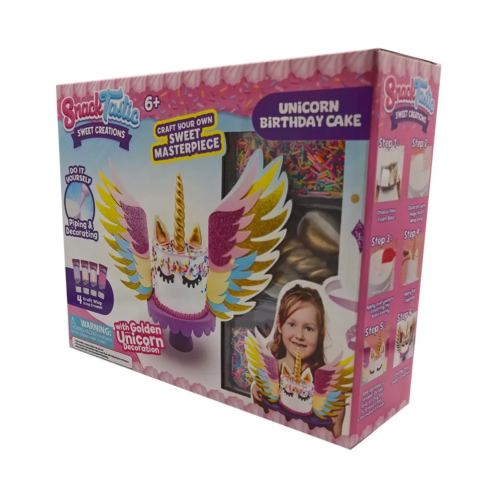 Set Creativ Tort Unicorn Birthday Cake Snack Tastic Joc de Decorare pentru Copii - poza 4