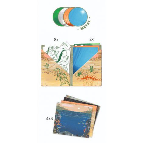 Set creativ transfer Djeco, Dinozauri - poza 3
