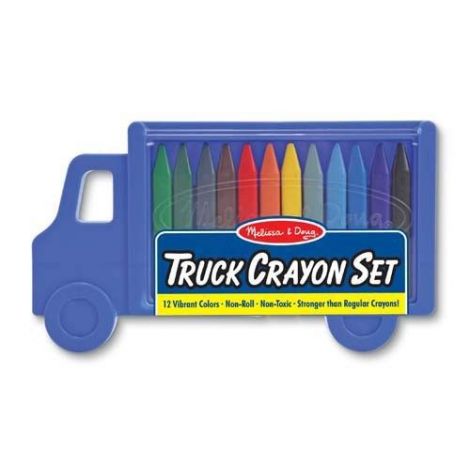 Set creioane colorate triunghiulare Truck Melissa and Doug 12 buc - poza 2
