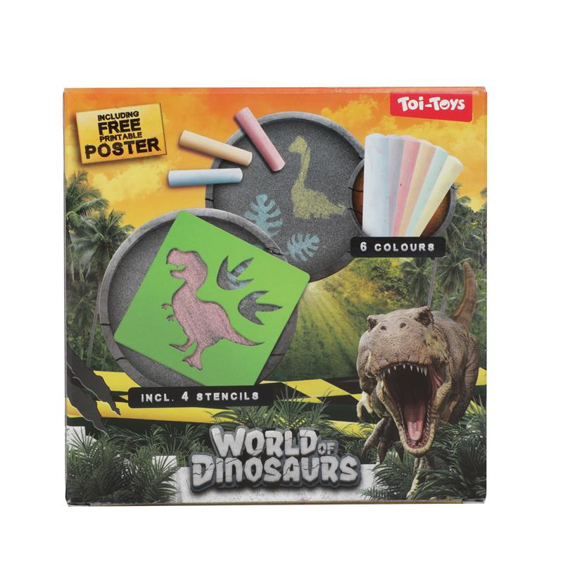 Set creta si sabloane Ttoys Lumea dinozaurilor 6 buc - poza 1