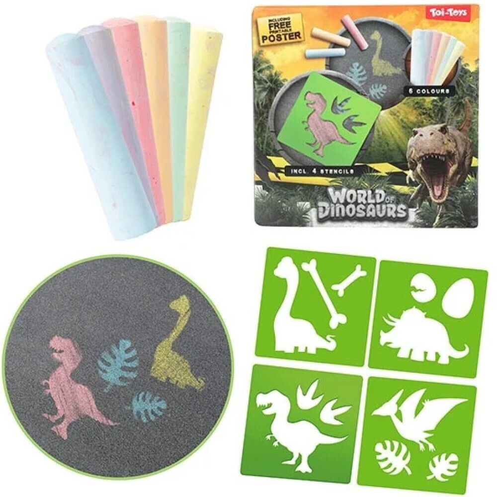 Set creta si sabloane Ttoys Lumea dinozaurilor 6 buc - poza 2